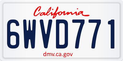 CA license plate 6WVD771