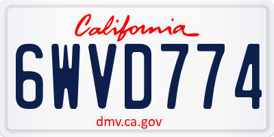 CA license plate 6WVD774