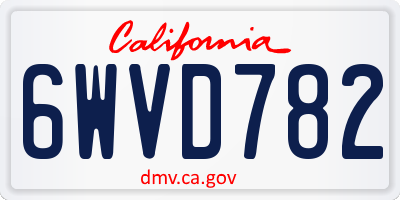 CA license plate 6WVD782