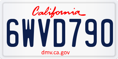 CA license plate 6WVD790