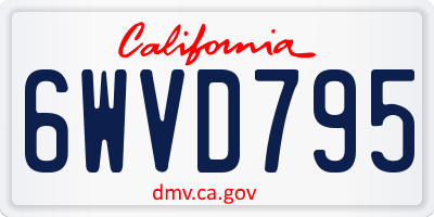 CA license plate 6WVD795