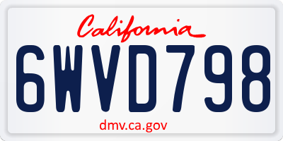 CA license plate 6WVD798