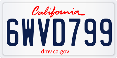 CA license plate 6WVD799
