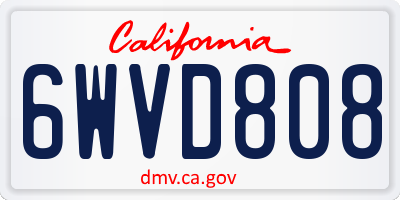 CA license plate 6WVD808