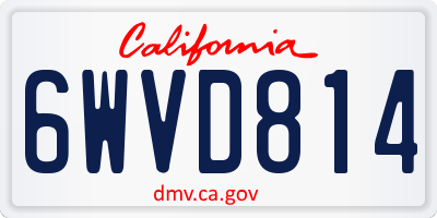 CA license plate 6WVD814