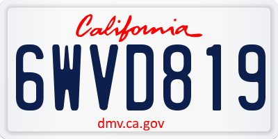 CA license plate 6WVD819