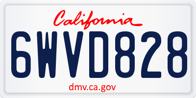 CA license plate 6WVD828