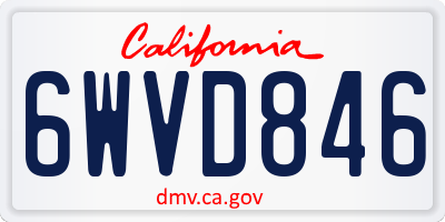 CA license plate 6WVD846