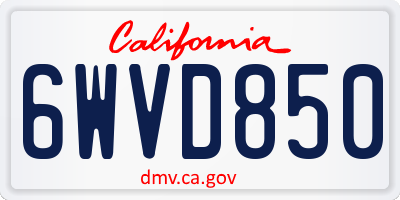 CA license plate 6WVD850
