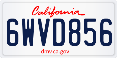 CA license plate 6WVD856