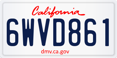 CA license plate 6WVD861