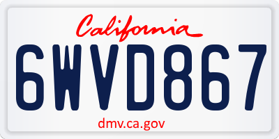CA license plate 6WVD867