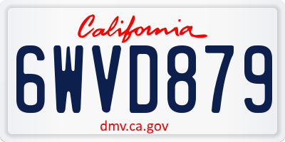 CA license plate 6WVD879