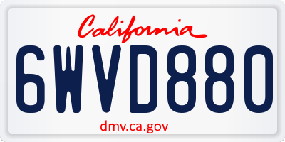 CA license plate 6WVD880