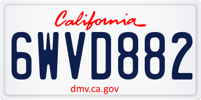 CA license plate 6WVD882
