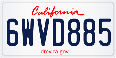 CA license plate 6WVD885