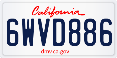 CA license plate 6WVD886