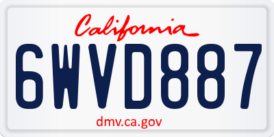 CA license plate 6WVD887