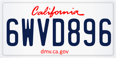 CA license plate 6WVD896