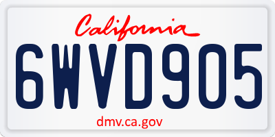 CA license plate 6WVD905