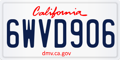 CA license plate 6WVD906