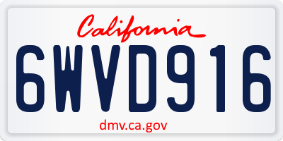 CA license plate 6WVD916