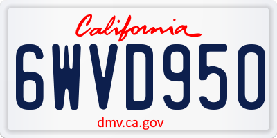 CA license plate 6WVD950