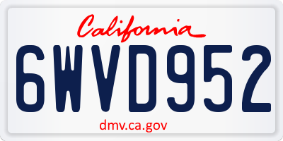 CA license plate 6WVD952