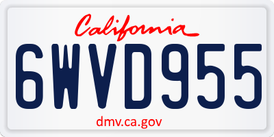 CA license plate 6WVD955