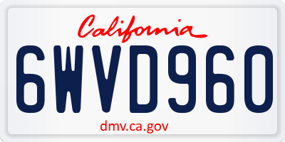 CA license plate 6WVD960