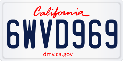 CA license plate 6WVD969