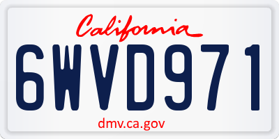 CA license plate 6WVD971