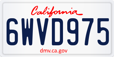 CA license plate 6WVD975