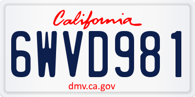 CA license plate 6WVD981