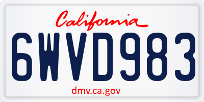 CA license plate 6WVD983