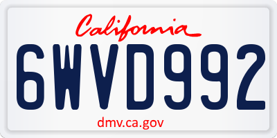 CA license plate 6WVD992