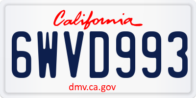 CA license plate 6WVD993