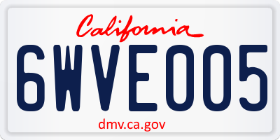 CA license plate 6WVE005