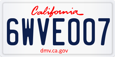 CA license plate 6WVE007