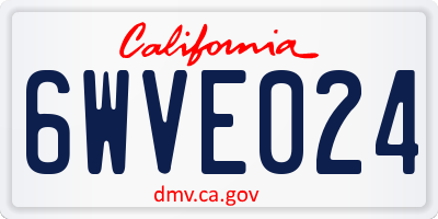CA license plate 6WVE024