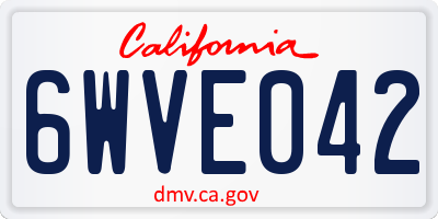 CA license plate 6WVE042