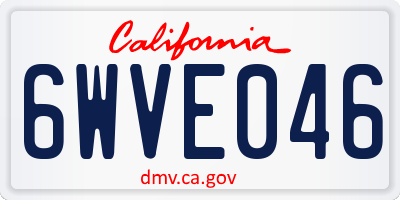 CA license plate 6WVE046