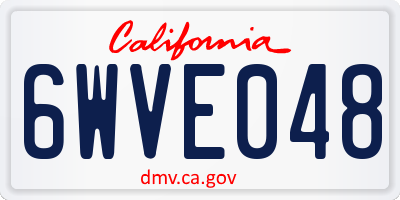 CA license plate 6WVE048