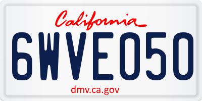 CA license plate 6WVE050