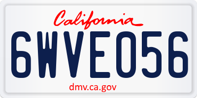 CA license plate 6WVE056