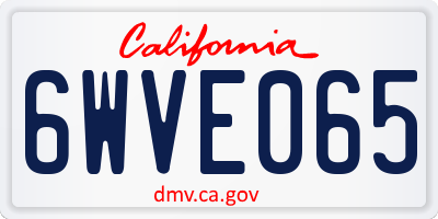 CA license plate 6WVE065