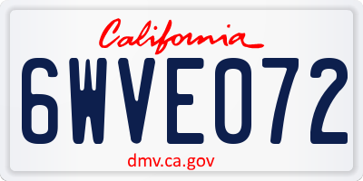 CA license plate 6WVE072