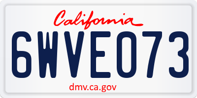 CA license plate 6WVE073