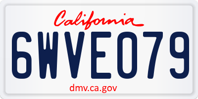 CA license plate 6WVE079