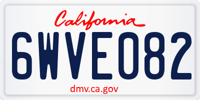 CA license plate 6WVE082